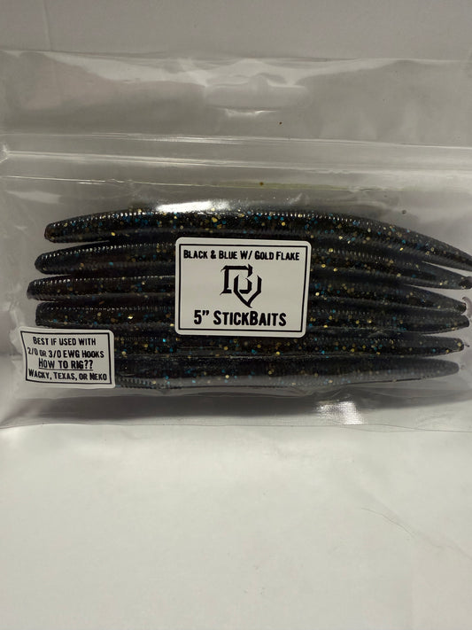 STICKBAITS - “Black&Blue W/ Gold”